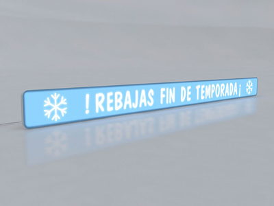 Stopper publicitario iluminado, ideal para señalización en puntos de venta.